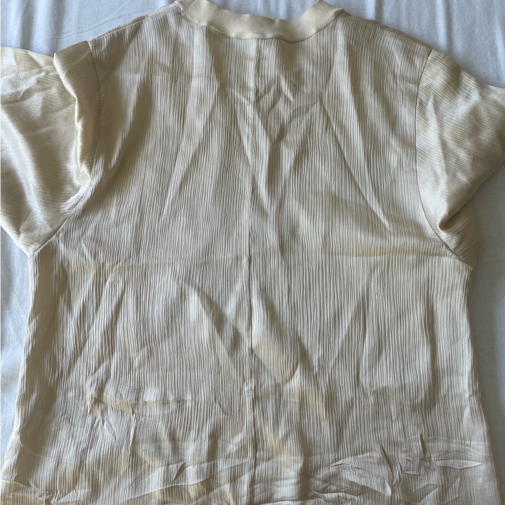 Vince Rib-Flutter Silk Top - Picture 8 of 8